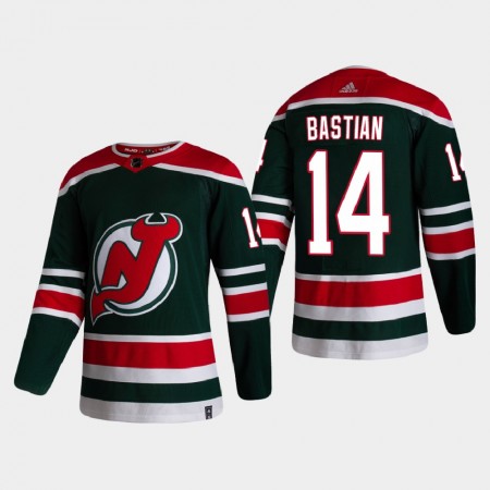 New Jersey Devils Nathan Bastian 14 2020-21 Reverse Retro Authentic Shirt - Mannen